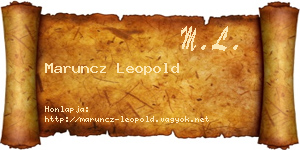 Maruncz Leopold névjegykártya